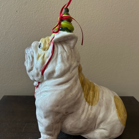 Blue Sky Clayworks Penny Holiday Bull Dog Figurine Christmas Tree Hat NWT - Picture 3 of 5